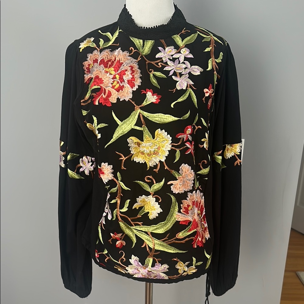 New With Tag Anthropologie Tiny brand Floral Embroidered blouse